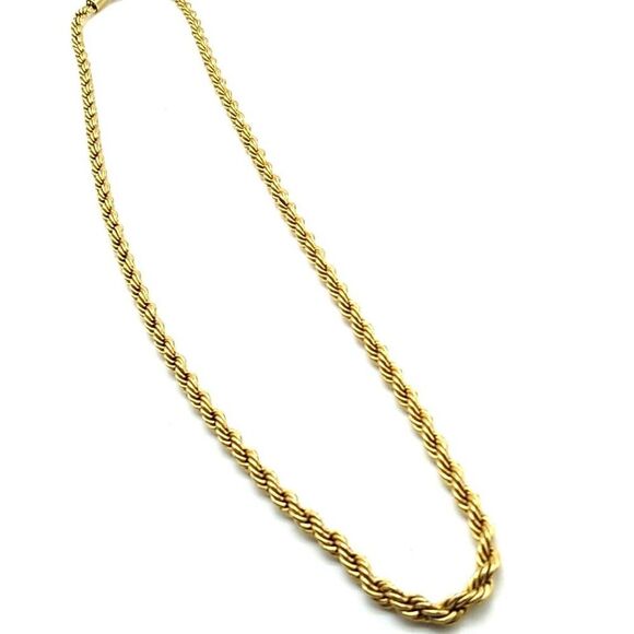 Twisted Rope Necklace Gold Plated CH Stainless - Picture 1 of 15